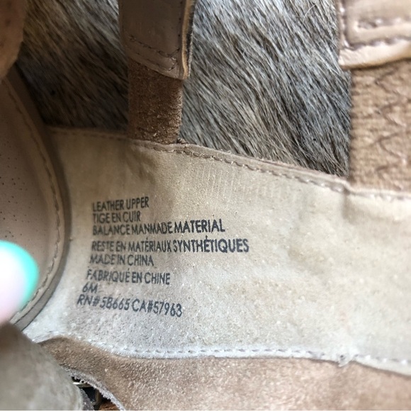 Hinge tan genuine suede block heel open toe sandal w ankle details zip back 6 - Picture 5 of 8